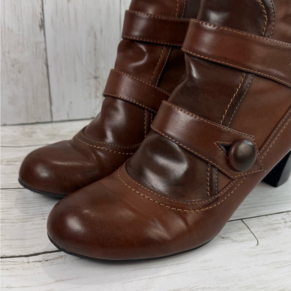 Naturalizer Woman’s Brown Zip Heel Ankle Boots Booties Size 9.5 M Marloe View 6